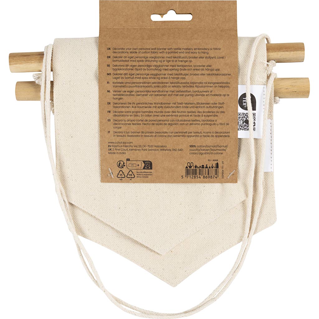 Sand · natur, beige og brun – Vægbanner, Spids form, H: 16,5 cm, B: 15 cm, 300 g, lys natur, 2 stk./ 1 pk.