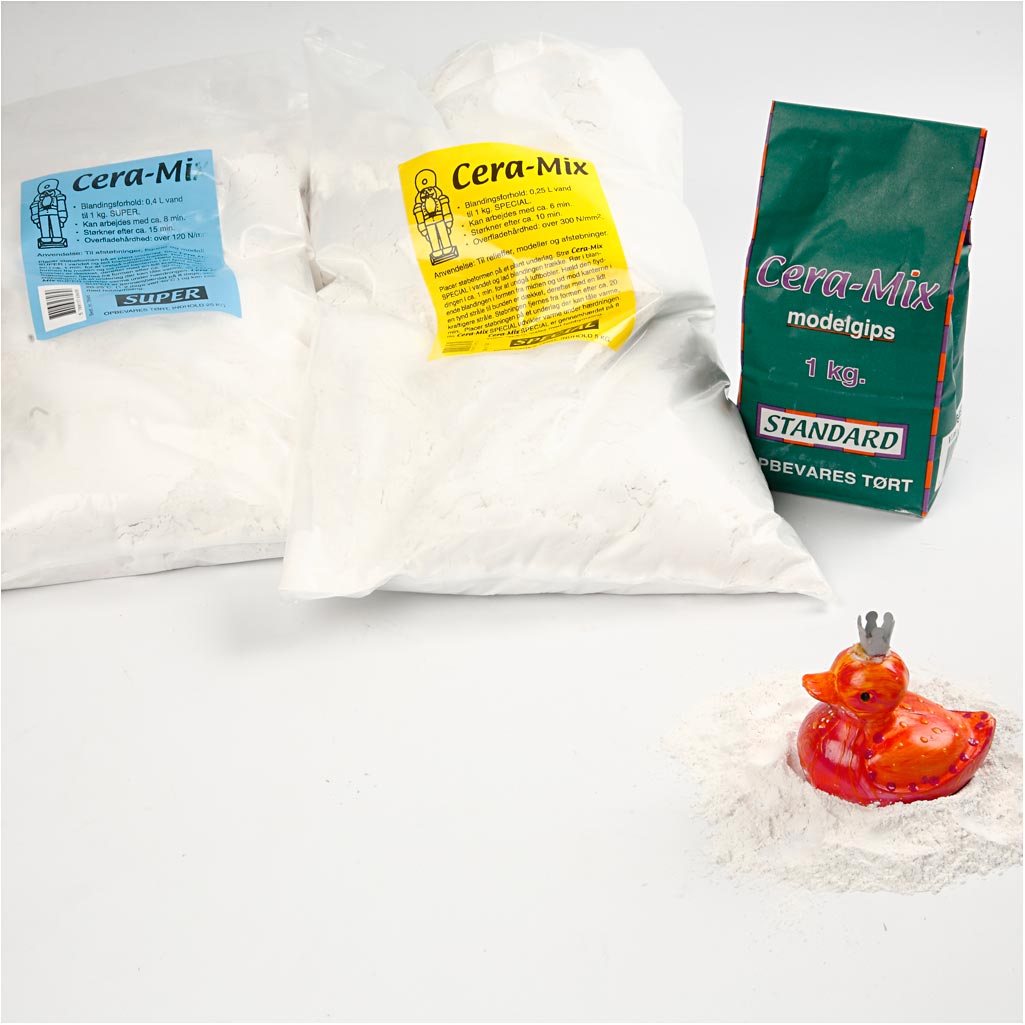 Gipsstøbning – Cera-Mix Exclusive Støbemasse, hvid, 5 kg/ 1 pk.