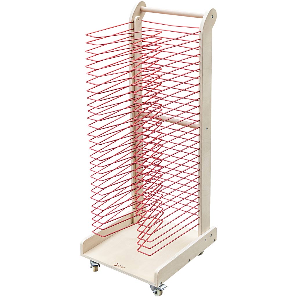 Møbler og opbevaring – Tørrestativ med hjul, H: 121,3, L: 40 cm, B: 40 cm, 1 stk.