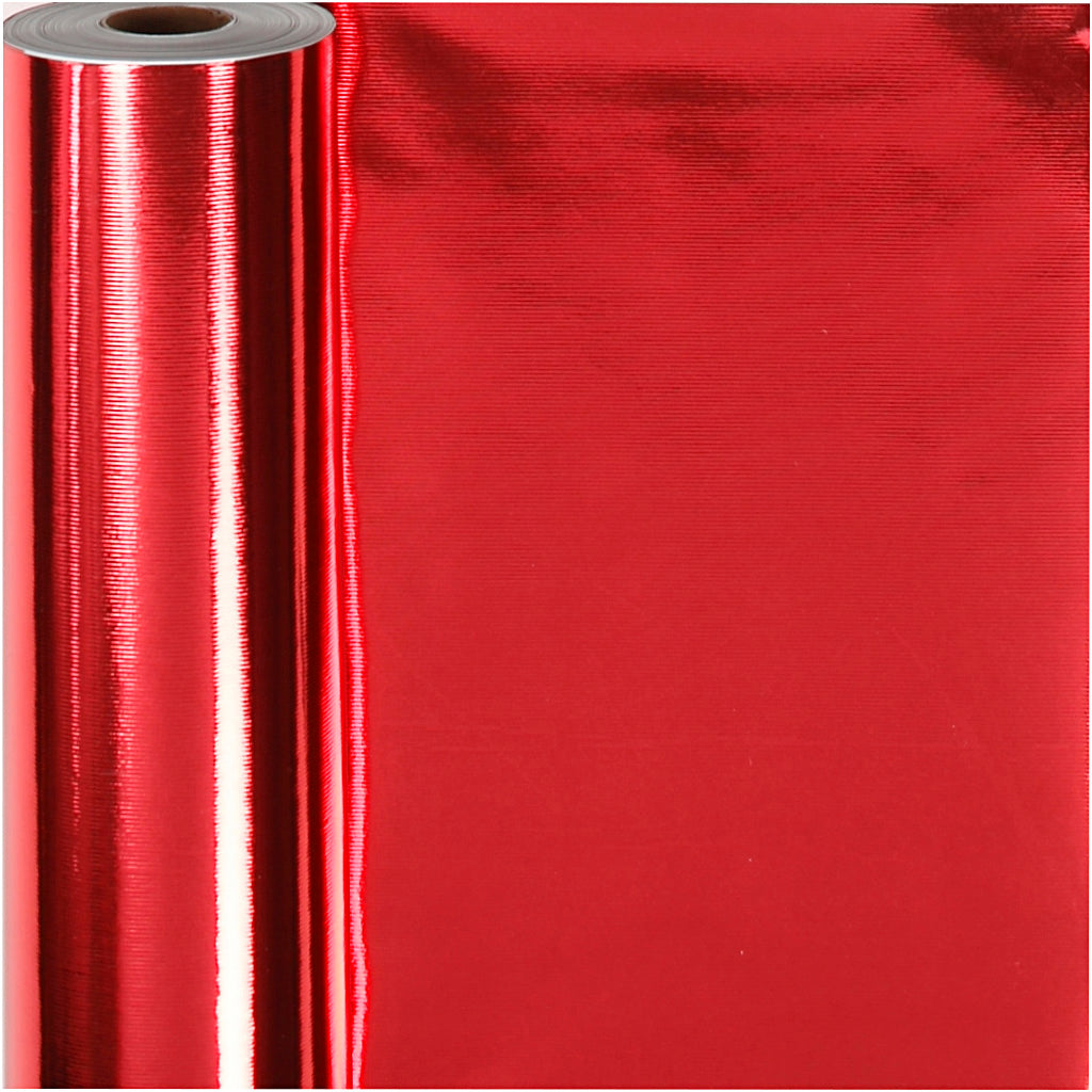 Gaveindpakning – Gavepapir, B: 50 cm, 65 g, rød, 100 m/ 1 rl.