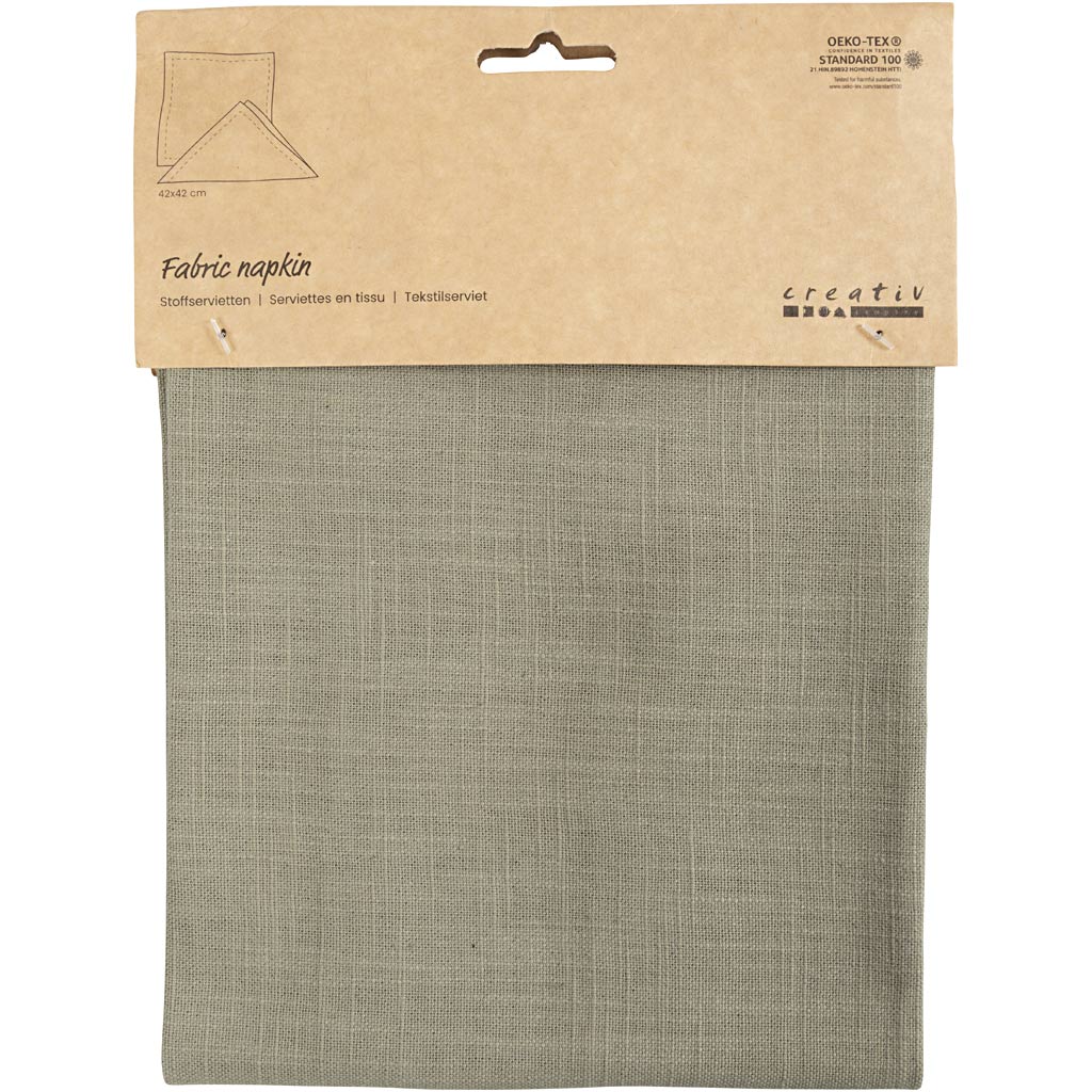 Færdigsyede emner – Stofserviet, str. 42x42 cm, 185 g, støvet grøn, 2 stk./ 1 pk.