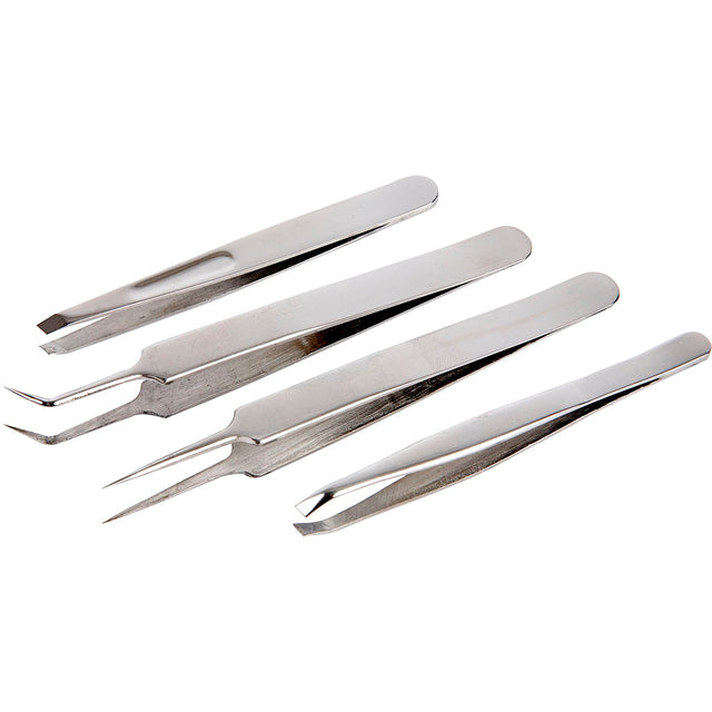 Pincet - sortiment, L: 9-12 cm, 4 stk./ 1 pk.