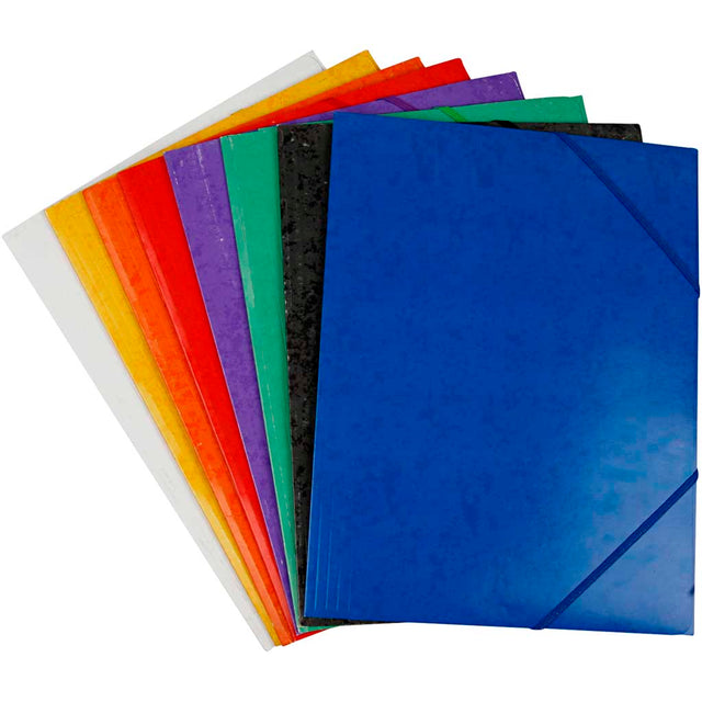 Elastikmappe, A4, str. 22,9×32,4 cm, ass. farver, 8x3 stk., 24 stk./ 1 pk.