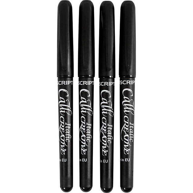 Kalligrafi Tusch, streg 1,4+2,5+3,6+4,8 mm, sort, 4 stk./ 1 pk.