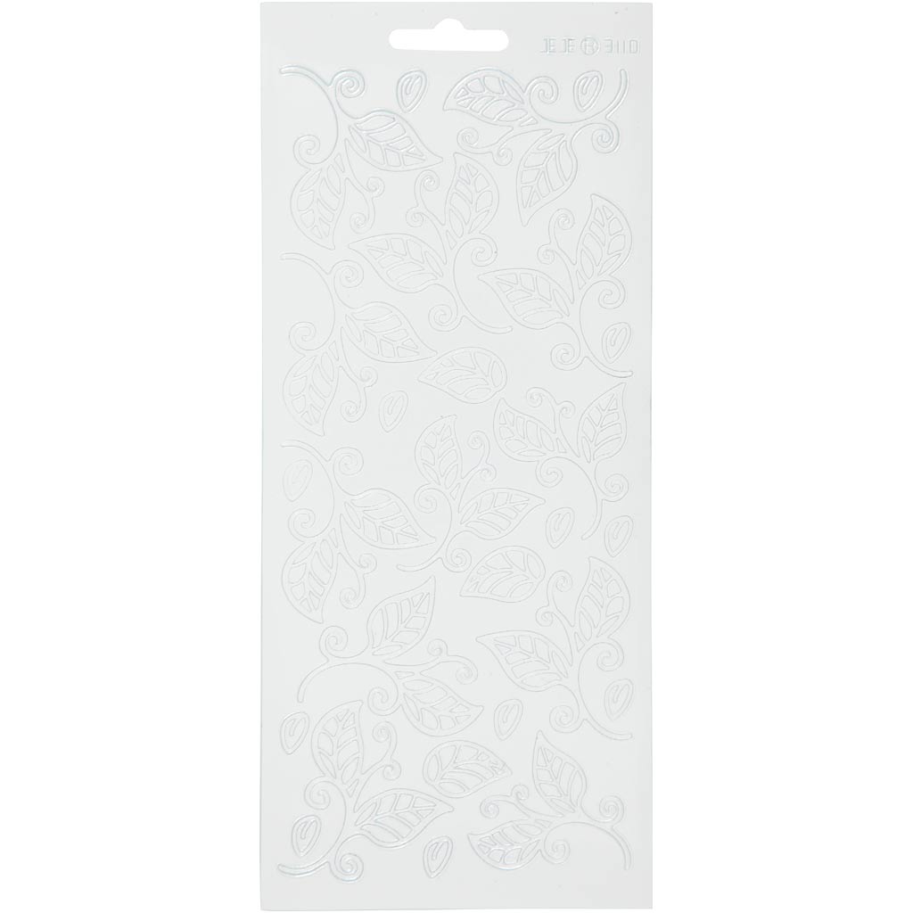 Stickers, blade, ark 10x23 cm, hvid, 1 ark