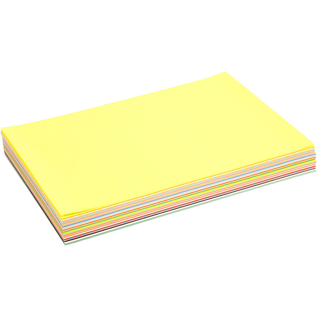 Creativ Papir, A4, ark 210x297 mm, 80 g, ass. farver, 280 ass. ark/ 1 pk.