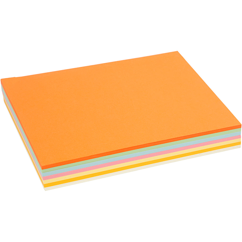 Pastel karton, A4, ark 210x297 mm, 160 g, pastelfarver, 210 ass. ark/ 1 pk.