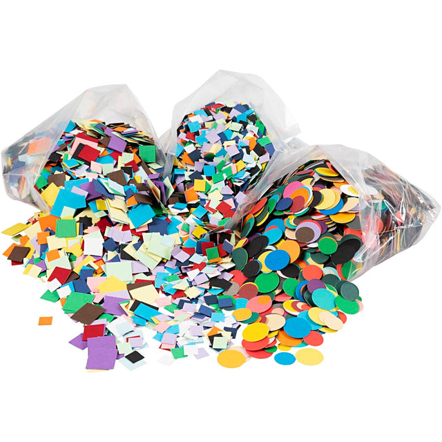 Kartonmosaik, str. 10+15+20 mm, ca. 80000 stk., ass. farver, 8x180 g/ 1 pk.