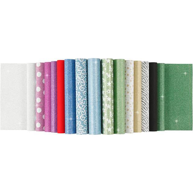 Glitterpapir i blok, A4, ark 210x297 mm, 150 g, 30 ark/ 1 stk.