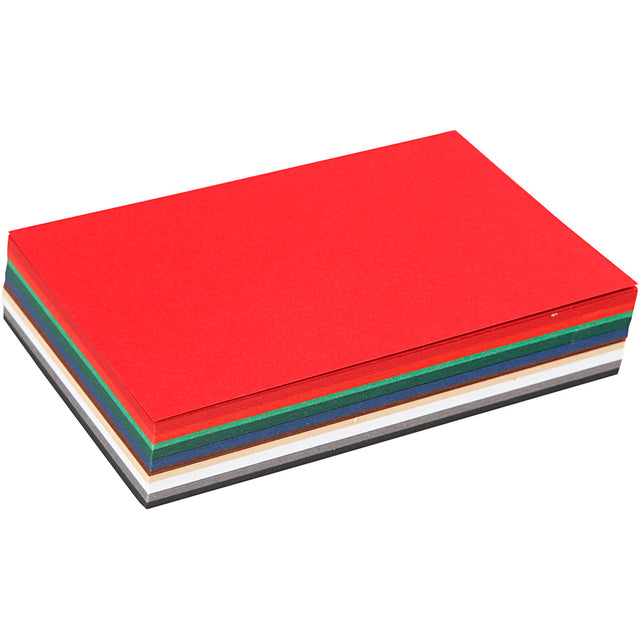 Julekarton, A6, ark 105x148 mm, 180 g, ass. farver, 120 ass. ark/ 1 pk.