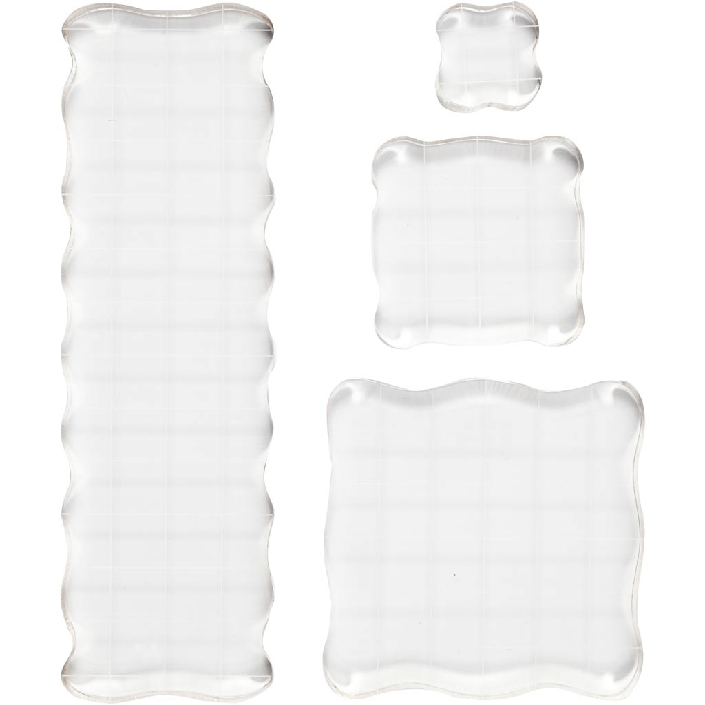 Akrylblok, str. 2,5x2,5+5x5+7,6x7,6+5x16,5 cm, tykkelse 1 cm, 4 stk./ 1 pk.