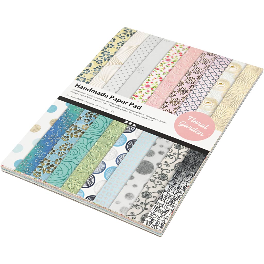 Håndlavet Papir, A4, ark 210x297 mm, 110-150 g, 20 ark/ 1 pk.