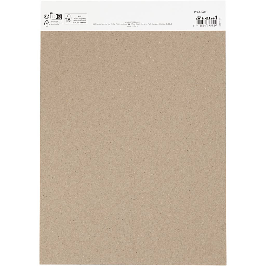 Akvarelpapir, A4, ark 210x297 mm, 230 g, sort, 15 ark/ 1 pk.