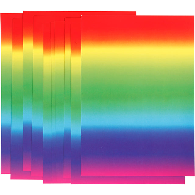Regnbuekarton, A4, ark 210x297 mm, 180 g, 10 ark/ 1 pk.