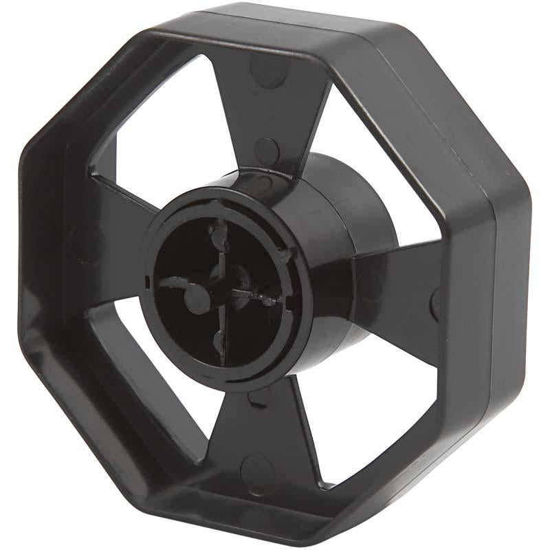 Hjul til borddispenser, diam. 7,5 cm, B: 25 mm, sort, 1 stk.