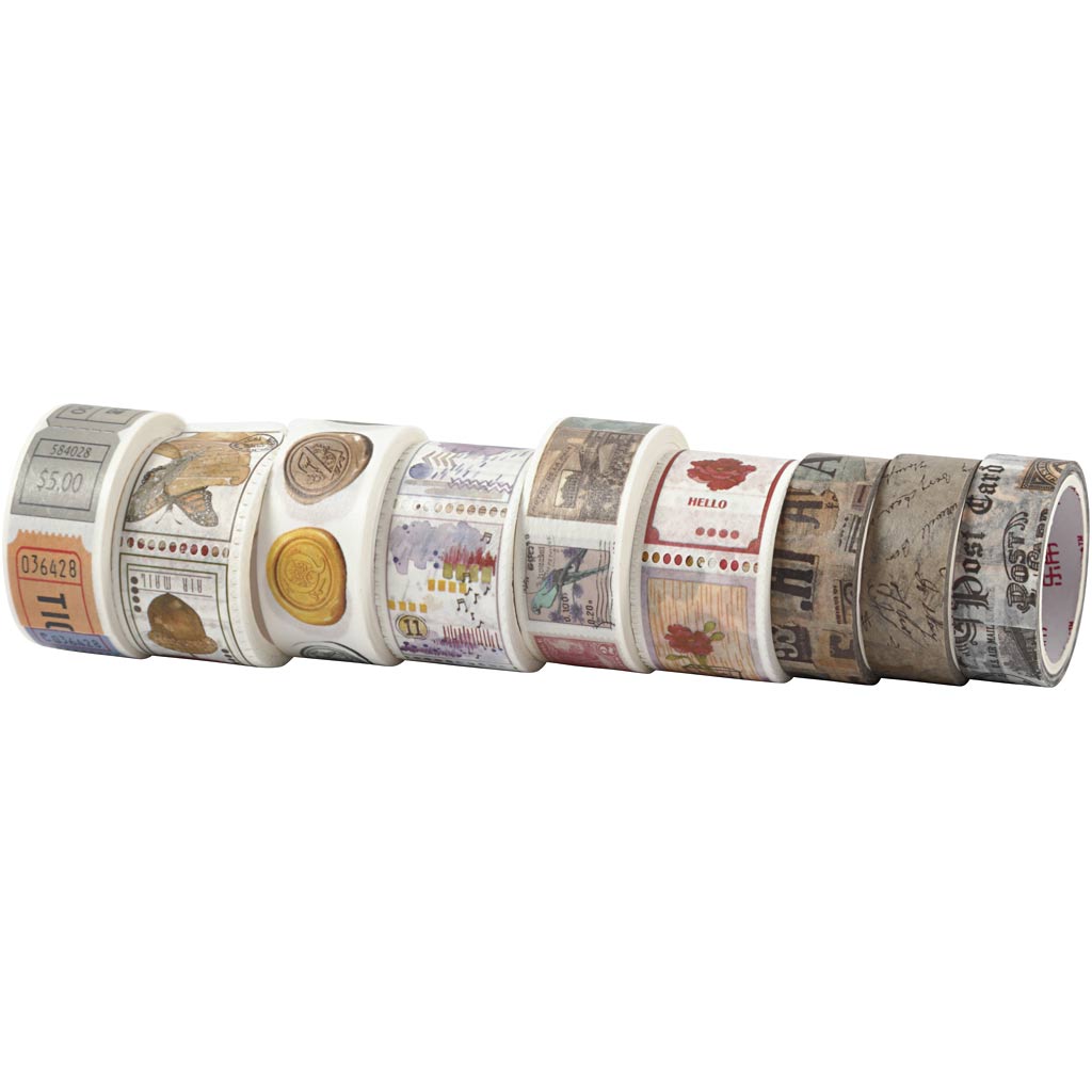 Masking Tape, L: 3+5 m, B: 15+25 mm, 9 rl./ 1 pk.