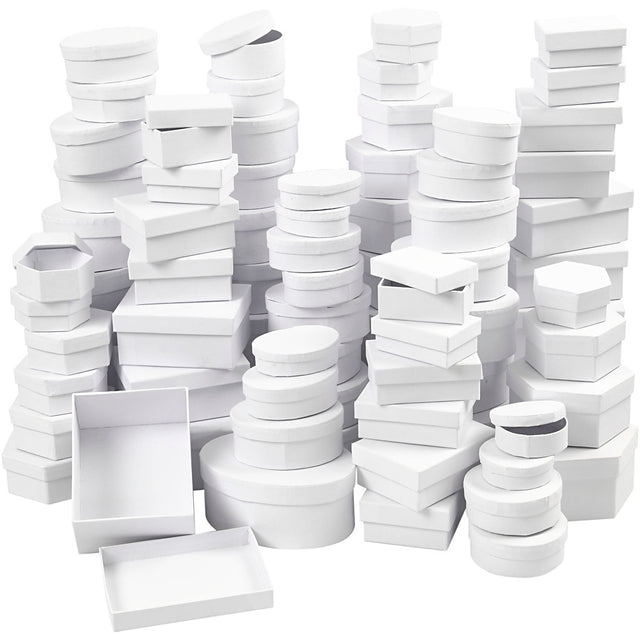 Æsker, diam. 5,5-16 cm, Indhold kan variere, hvid, 168 ass./ 1 pk.