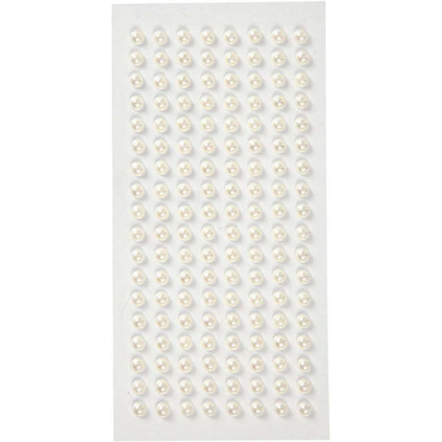 Halvperler, diam. 5 mm, hvid, 144 stk./ 1 pk.