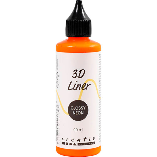 3D Liner, blank, halvdækkende, neon orange, 90 ml/ 1 fl.