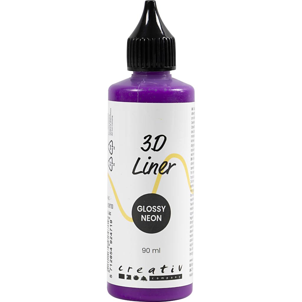 3D Liner, blank, halvdækkende, neon lilla, 90 ml/ 1 fl.
