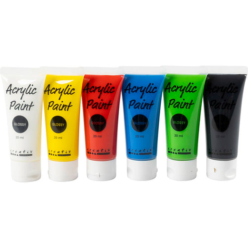 Akrylmaling Blank, standardfarver, 6x20 ml/ 1 pk.
