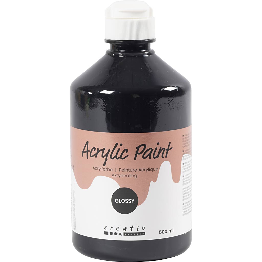 Akrylmaling Blank, sort, 500 ml/ 1 fl.