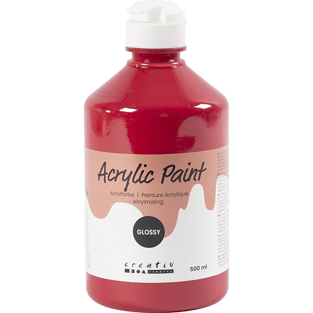 Akrylmaling Blank, primær rød, 500 ml/ 1 fl.