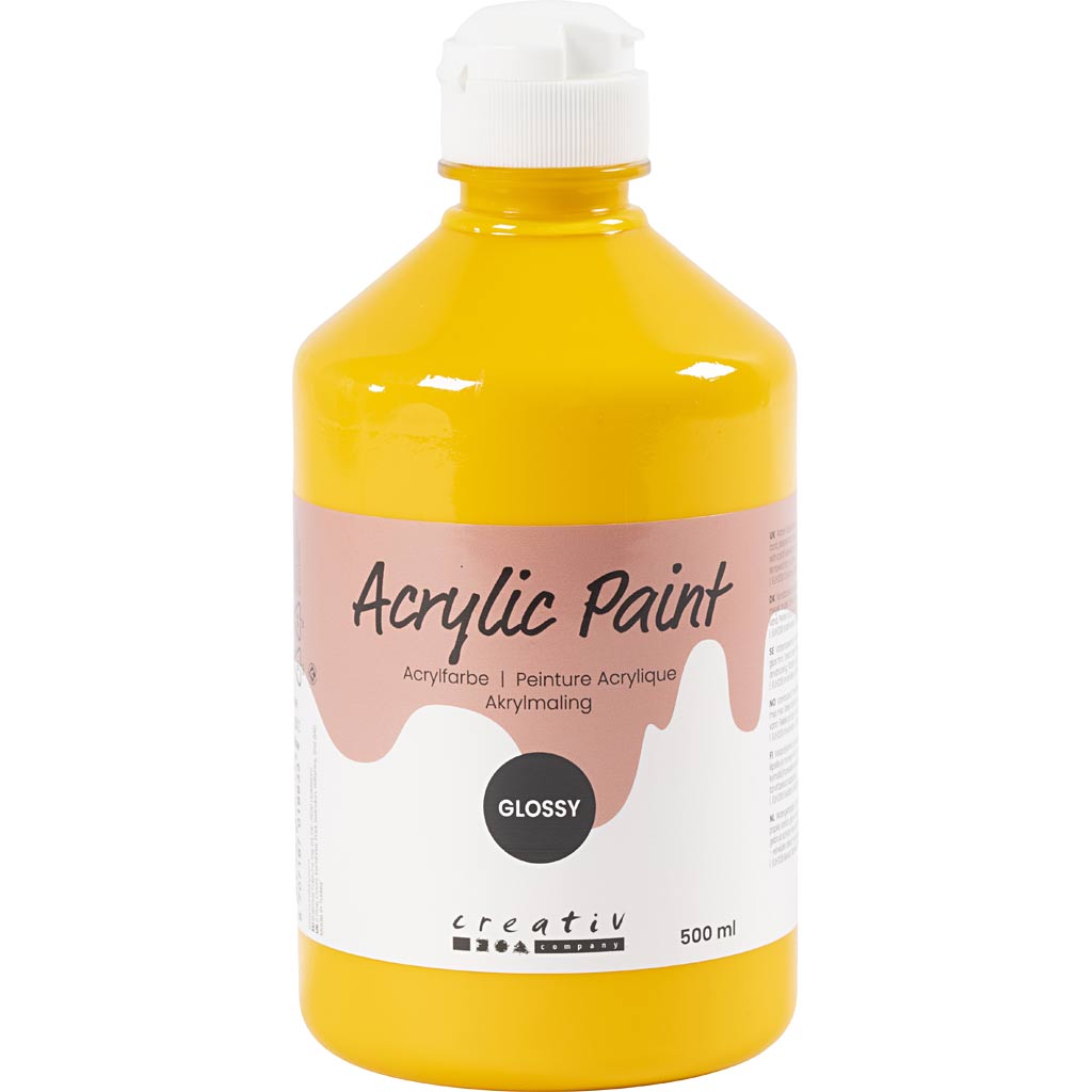 Akrylmaling Blank, gul, 500 ml/ 1 fl.
