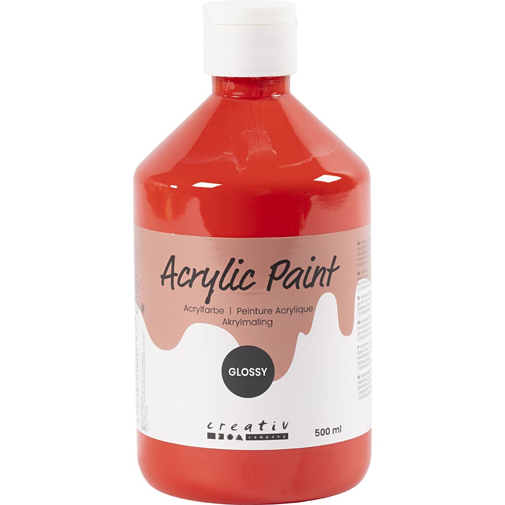 Akrylmaling Blank, rød, 500 ml/ 1 fl.