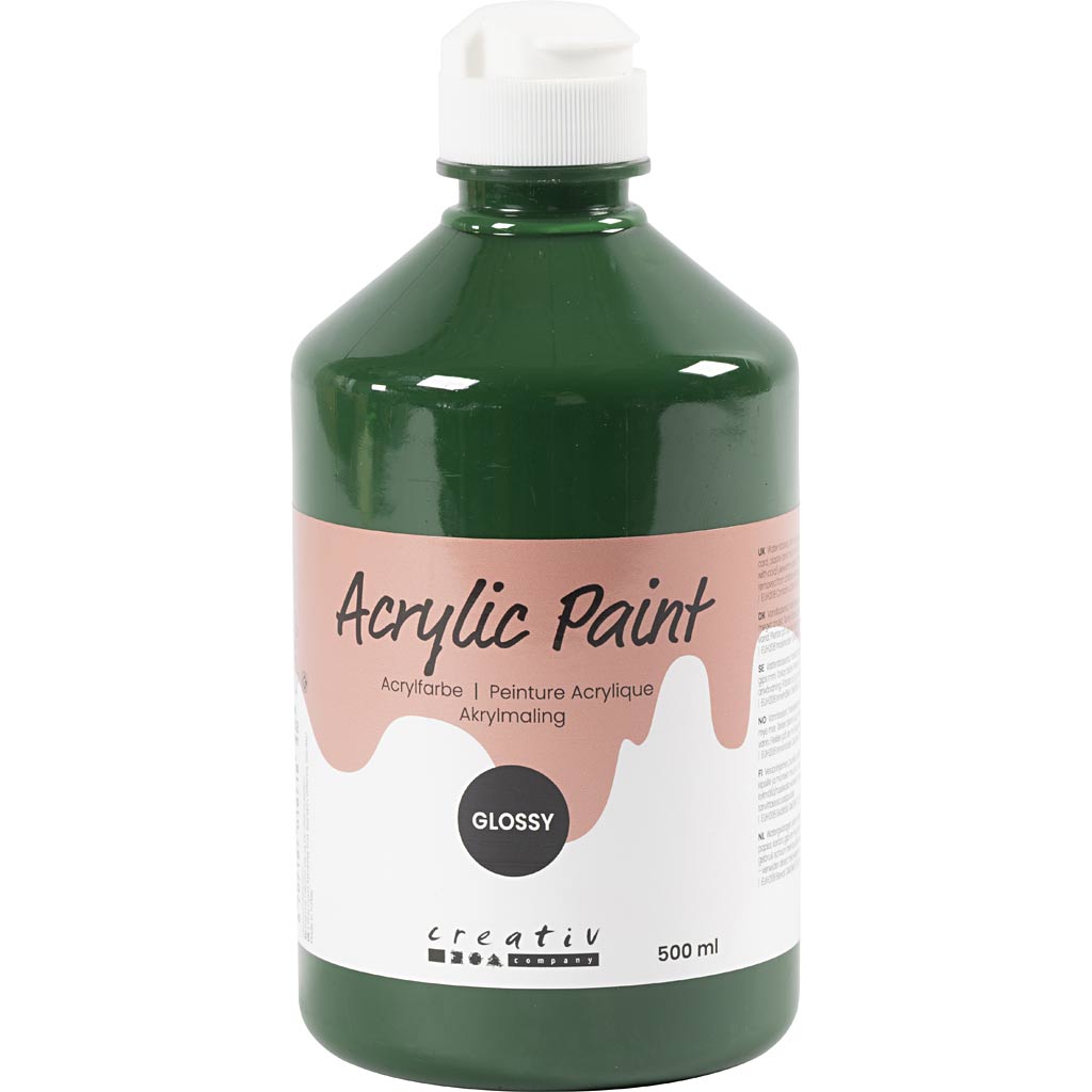 Akrylmaling Blank, mørk grøn, 500 ml/ 1 fl.