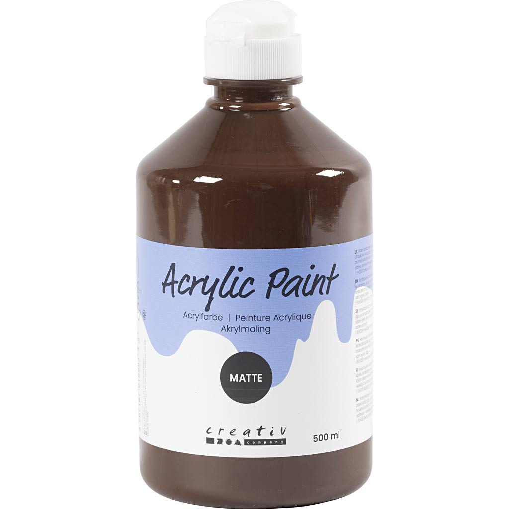 Akrylmaling Mat, brun, 500 ml/ 1 fl.