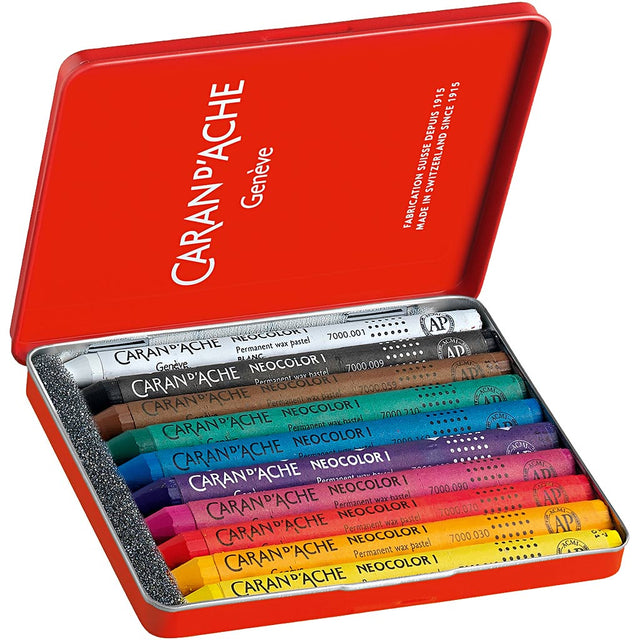 CARAN D’ACHE Neocolor I, L: 10 cm, tykkelse 8,5 mm, ass. farver, 10 stk./ 1 pk.