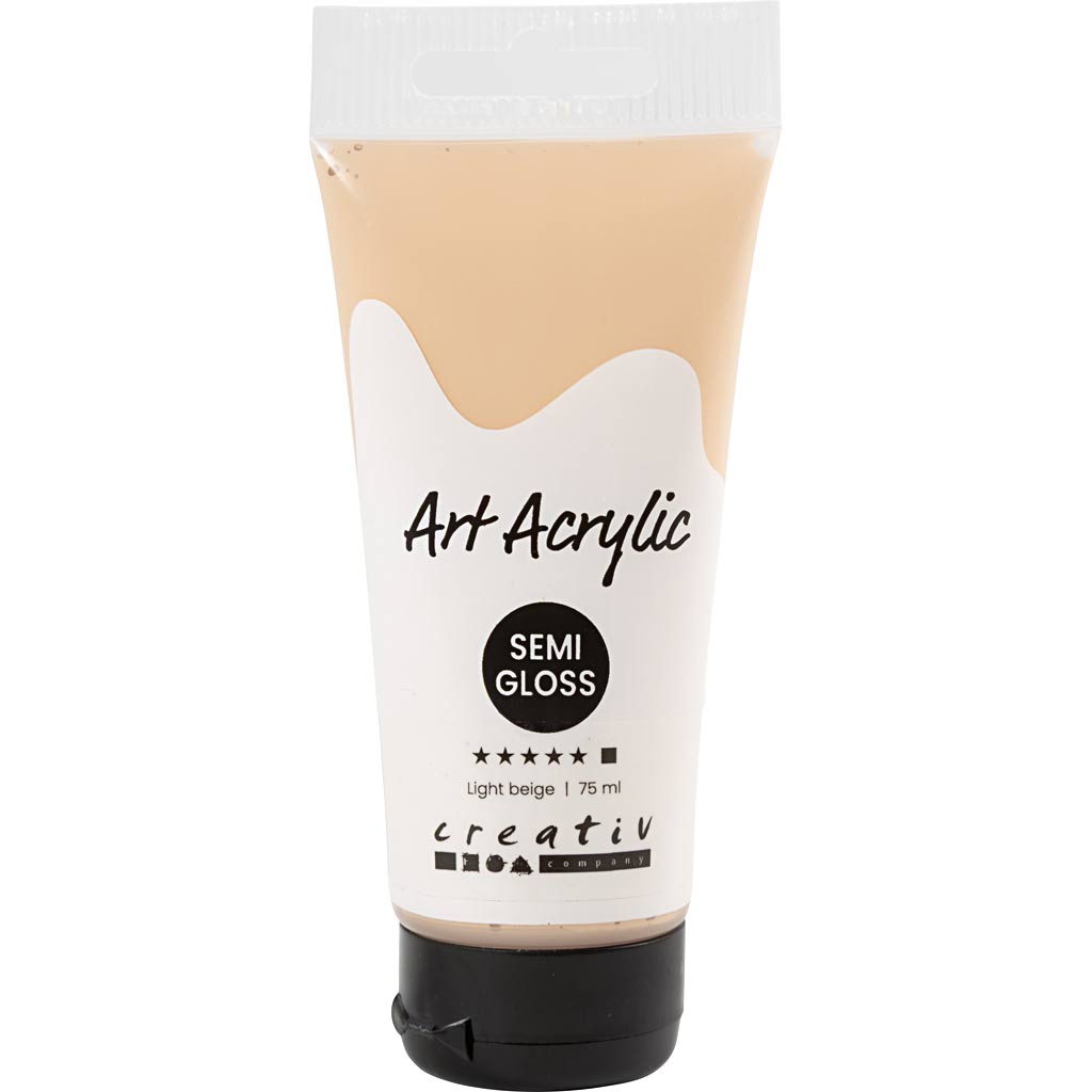 Art Akrylmaling, halvblank, dækkende, lys pudder, 75 ml/ 1 fl.