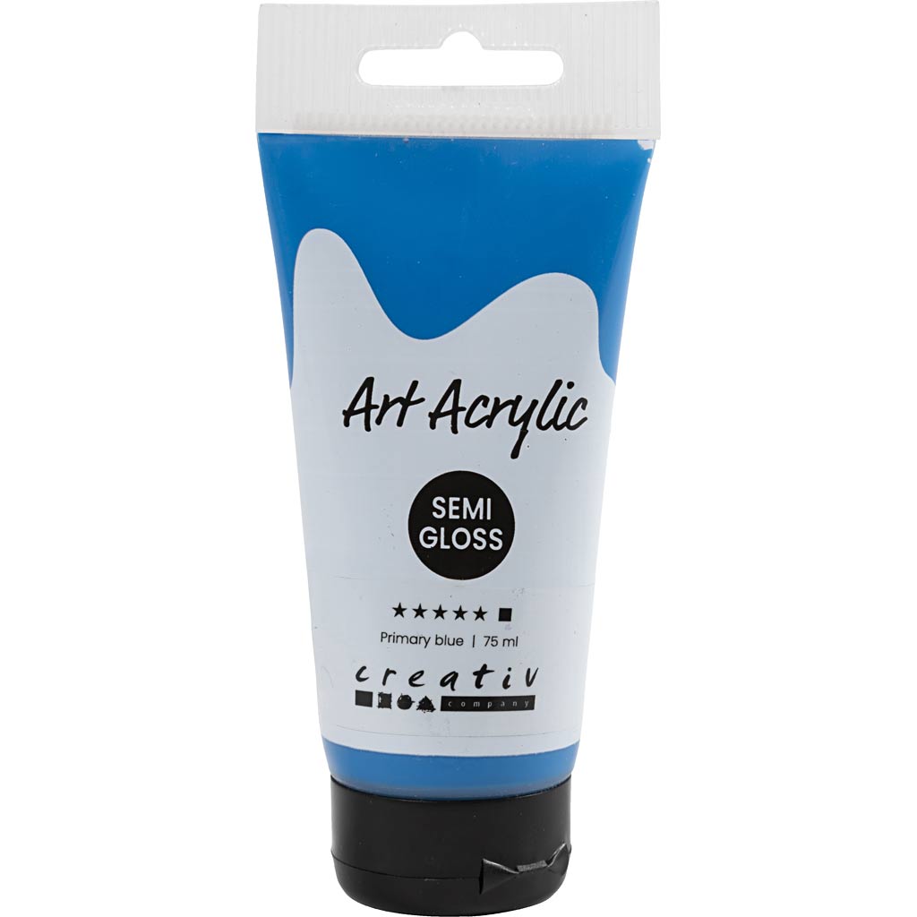 Art Akrylmaling, halvblank, dækkende, primær blå, 75 ml/ 1 fl.