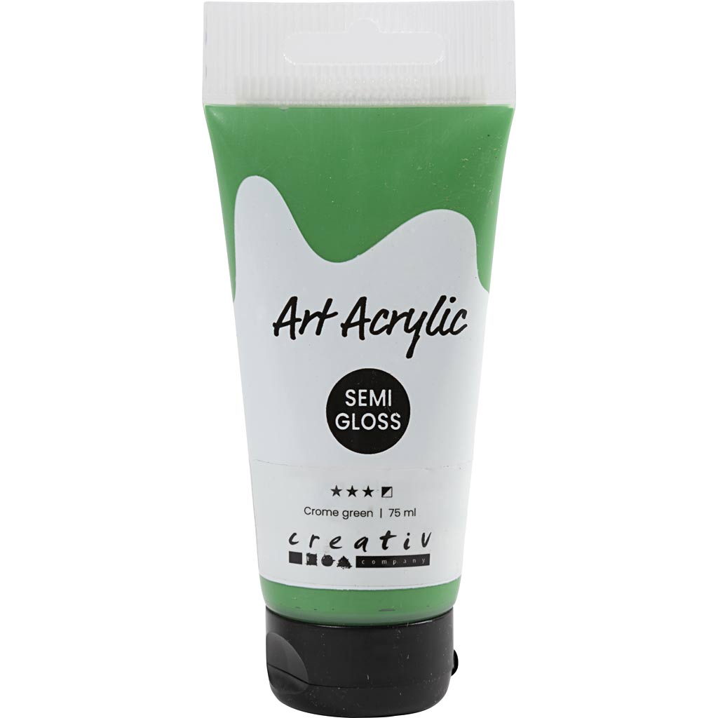 Art Akrylmaling, halvblank, halvdækkende, crome green, 75 ml/ 1 fl.