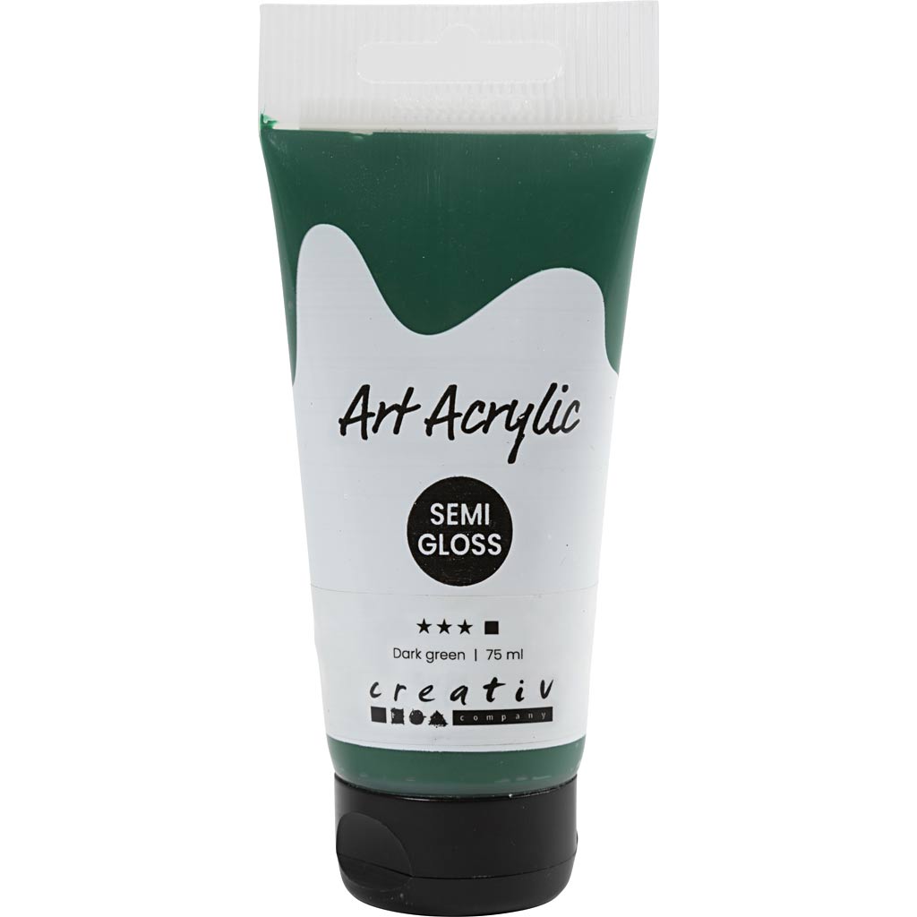 Art Akrylmaling, halvblank, dækkende, mørk grøn, 75 ml/ 1 fl.