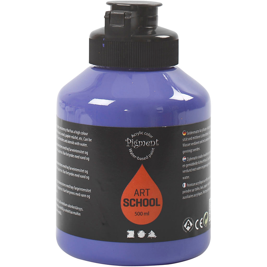 Art Akrylmaling, halvblank, halvtransparent, violet blue, 500 ml/ 1 fl.