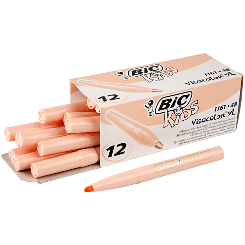 BIC Visa Color Tusch, streg 3 mm, lys pudder, 12 stk./ 1 pk.