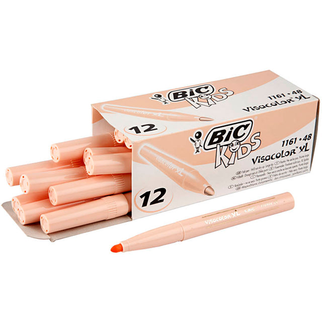 BIC Visa Color Tusch, streg 3 mm, lys pudder, 12 stk./ 1 pk.