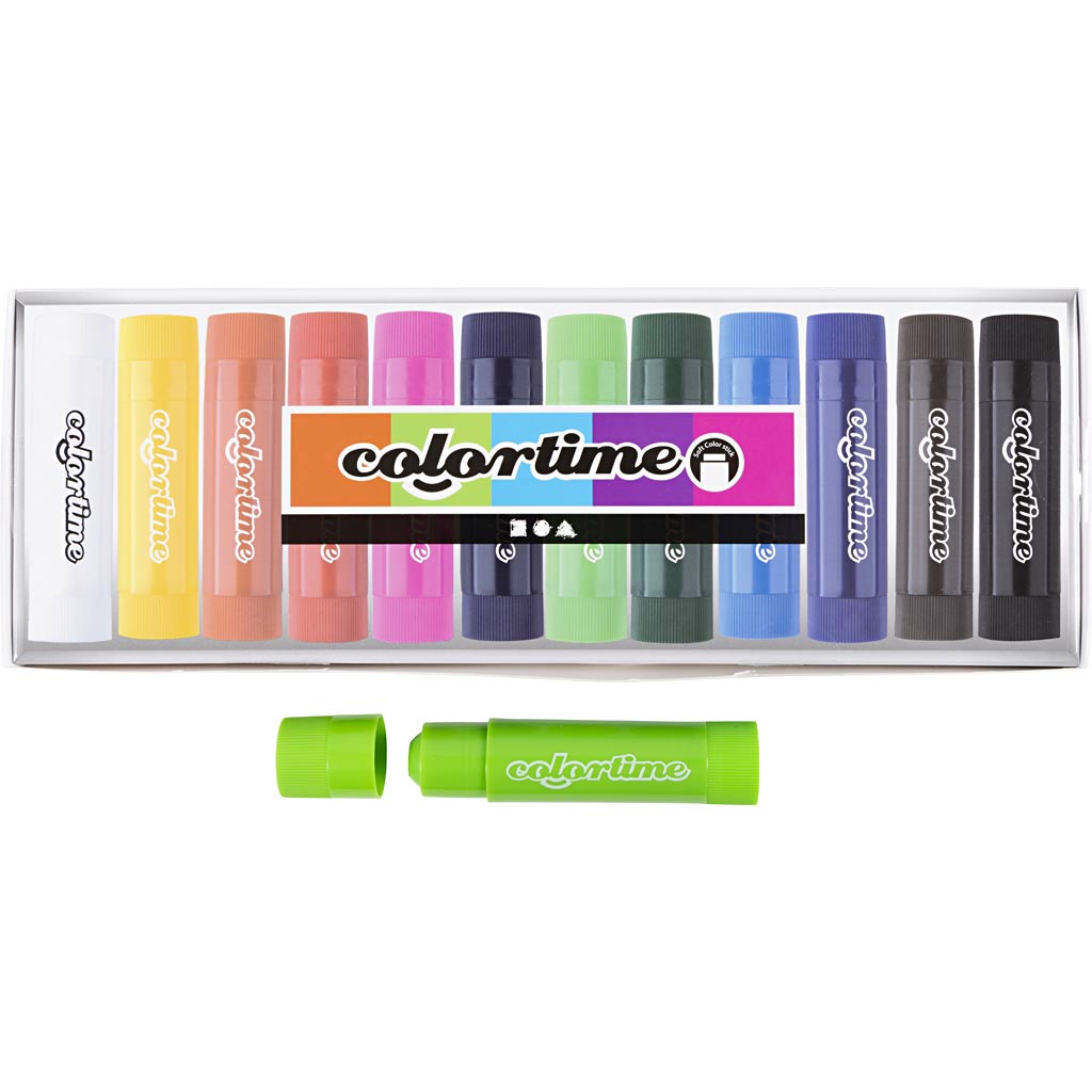Soft Color Stick, L: 8 cm, ass. farver, 12 stk./ 1 pk.