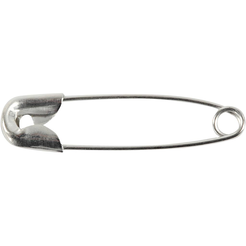 Sikkerhedsnåle, L: 22 mm, tykkelse 0,6 mm, sølv, 100 stk./ 1 pk.