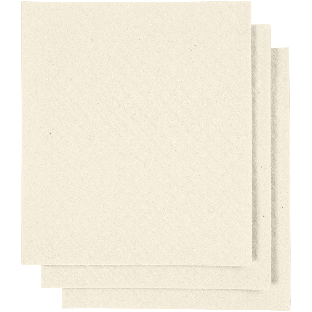 Karklud, str. 17x19,5 cm, råhvid, 3 stk./ 1 pk.