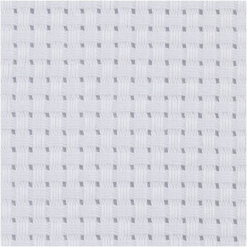 Aidastof, str. 50x50 cm, 35 tern pr. 10 cm, hvid, 1 stk.