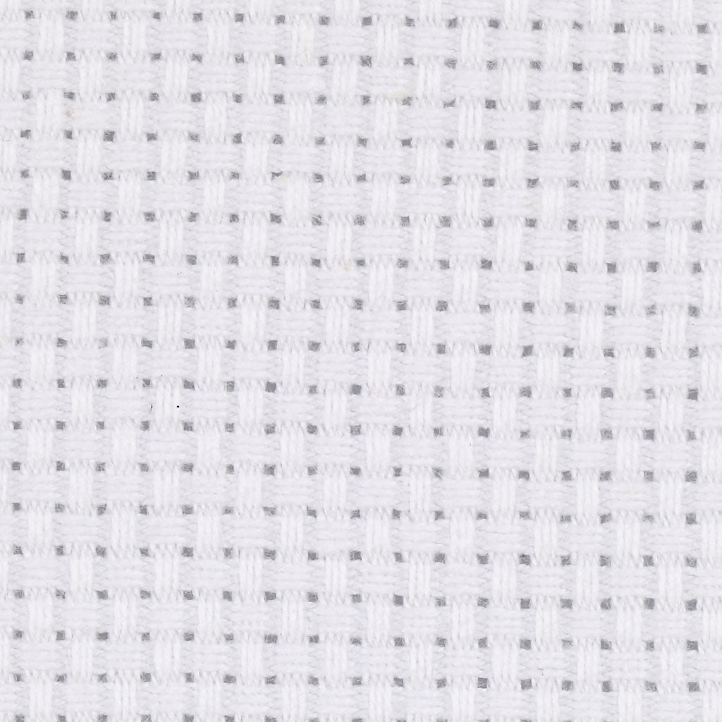Aidastof, str. 50x50 cm, 43 tern pr. 10 cm, hvid, 1 stk.