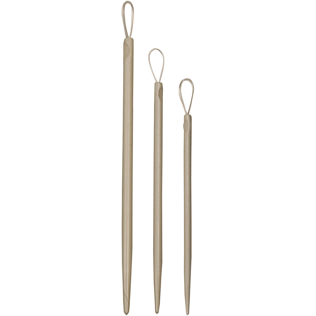 Strikkenål, L: 6+7+8,5 cm, 3 stk./ 1 pk.
