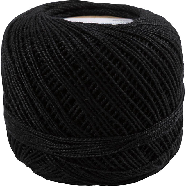 Merceriseret bomuldsgarn, nål 2-2,5, sort, 125 m, 20 g/ 1 ngl.