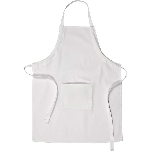 Forklæde, L: 84 cm, B: 65 cm, str. M-XL cm, 210 g, hvid, 1 stk.