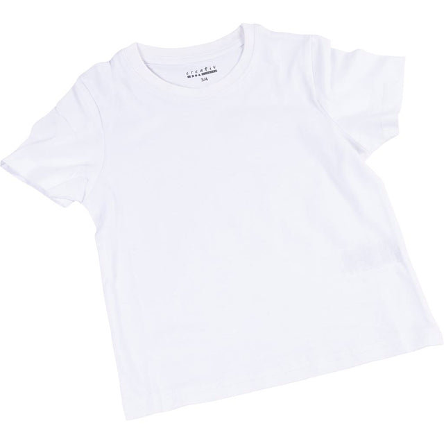 T-shirt, B: 32 cm, str. 3-4 år, rund hals, 145 g, hvid, 1 stk.