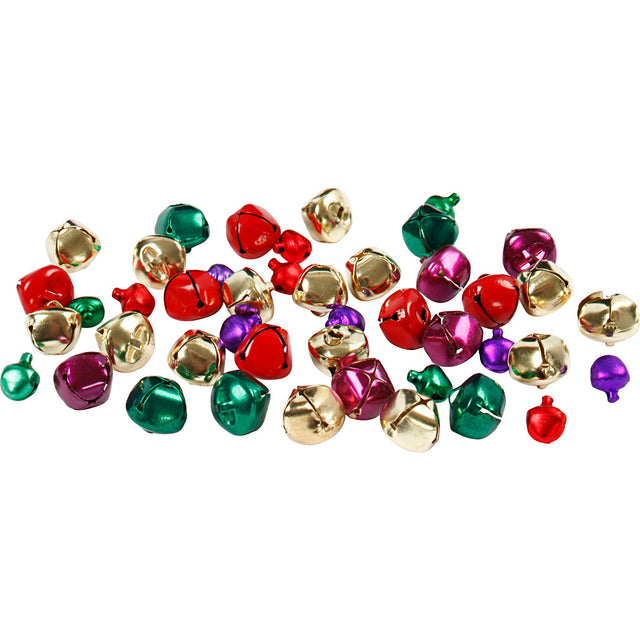 Bjælder, diam. 10+14 mm, metallicfarver, 24 ass./ 1 pk.