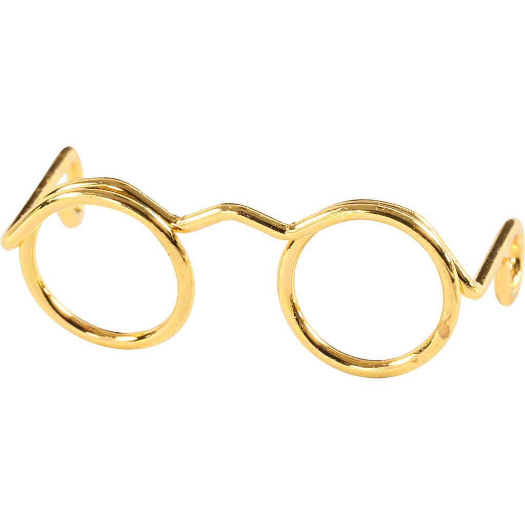 Briller, B: 25 mm, guld, 10 stk./ 1 pk.